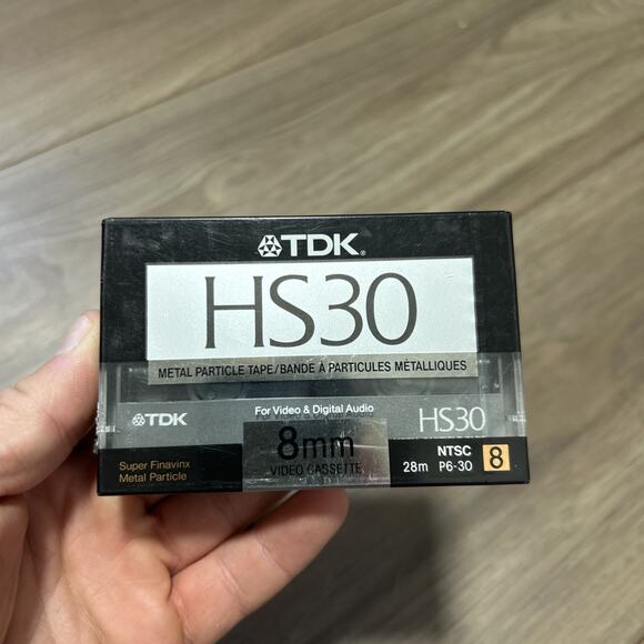 NEW TDK HS30 8mm Video Cassette MP 28 m P6-30 NEW SEALED UNUSED (3 Pack) - Picture 3 of 5